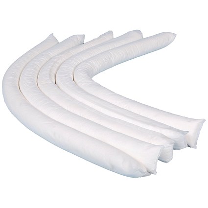 5 Star Oil/Fuel Socks in a Box 80mmx1.2m White Pack of 20 FS638885