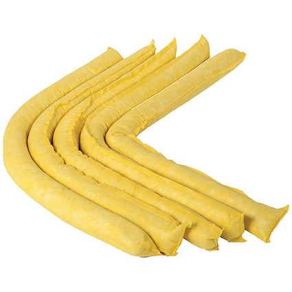 5 Star Chemical Socks Poly Pack XLong 8cmx3m Yellow Pack of 8 FS639592