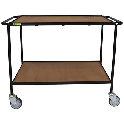 5 Star Mobile Shelf Trolley Wooden Shelves 1200x450x900mm FS644183