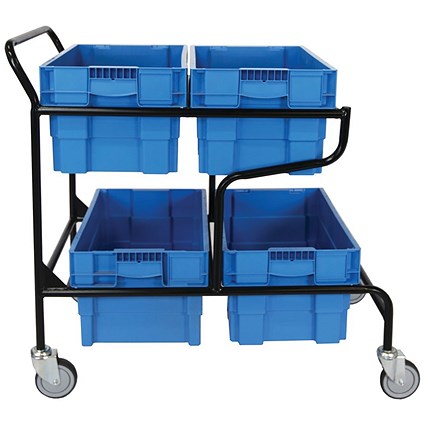 5 Star Mob Container Trolley +4 Containers 1400x640x1050mm FS644510