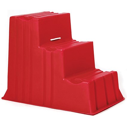 5 Star 3 Tread Industrial Steps PE Red 520x740x635mm FS645890