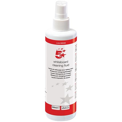 5 Star White Board Cleaner 250ml Bottle 668028