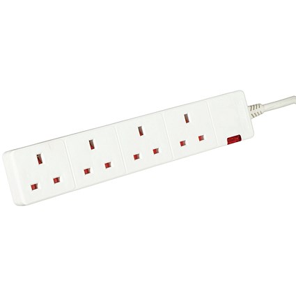 5 Star 4-Way Extension Lead 13 Amp 2m White