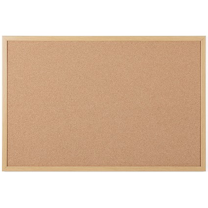 5 Star Cork Noticeboard Oak Effect Frame 1200x900mm