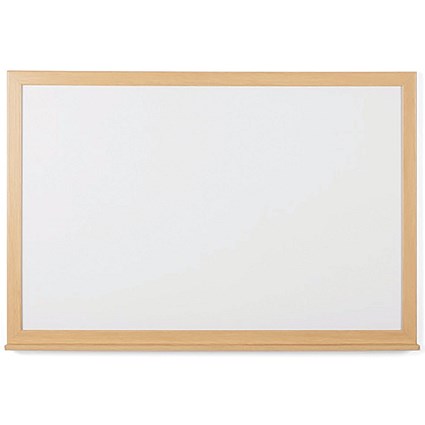 5 Star Magnetic Drywipe Whiteboard Wood Frame 600x900mm