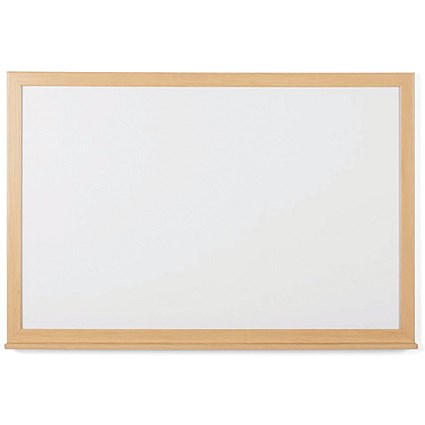 5 Star Magnetic Drywipe Whiteboard Wood Frame 1200x900mm