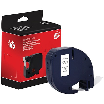 Five Star Non-OEM Replacement for Dymo 91201 White 12mm x 4m FS671425