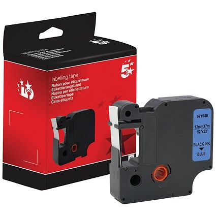 Five Star Non-OEM Replacement for Dymo 45016 Black on Blue 12mm x 7m FS671938