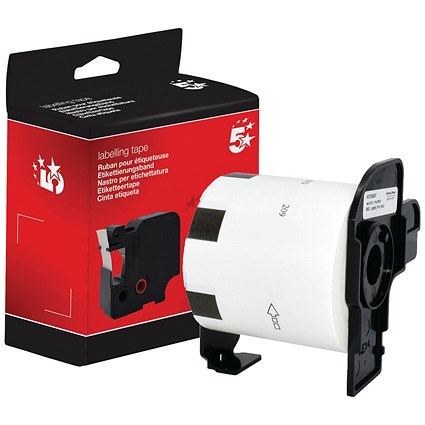 Five Star Non-OEM Replacement for Brother DK-11209 Black on White 62mm x 29mm 800/Roll FS672697