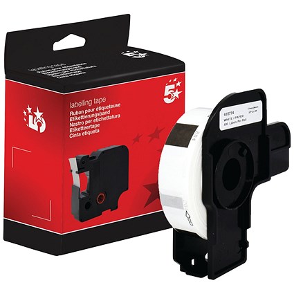 Five Star Non-OEM Replacement for Brother DK-11204 Black on White 17mm x 54mm 400/Roll FS672774