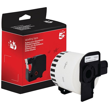 Five Star Non-OEM Replacement for Brother DK-44205 Black on White 62mm x 30.48m FS672860