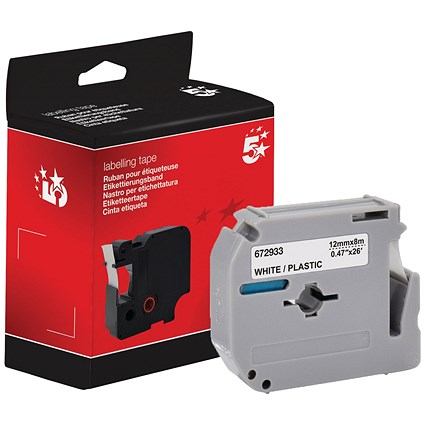 Five Star Non-OEM Replacement for Brother M-K231 Black on White 12mm x 8m FS672933