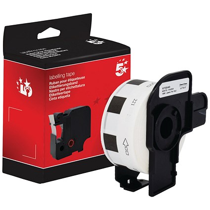 Five Star Non-OEM Replacement for Brother DK-11221 Black on White 23mm x 23mm 1000/Roll FS673040
