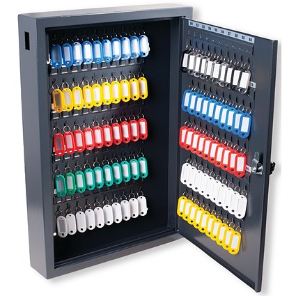 5 Star Deluxe Steel Key Cabinet 100 Key Capacity Dark Grey FS675119