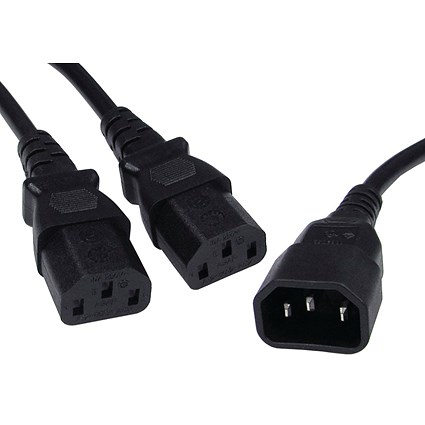 5 Star Power Cable C14 to 2x C13 Power Splitter Cable 2.5m
