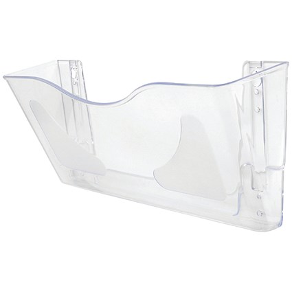 5 Star Wall Pocket Literature Holder with Wall Fixings A4 Landscape Crystal