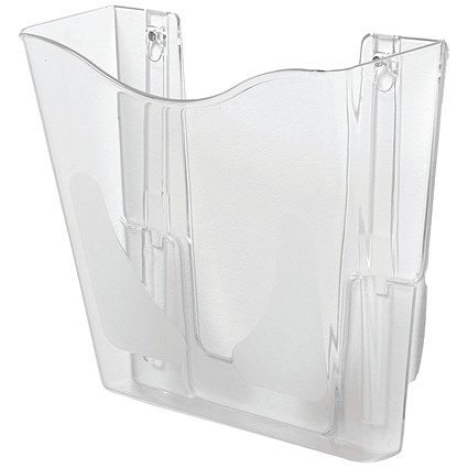5 Star Wall Pocket Literature Holder with Wall Fixings A4 Portrait Crystal