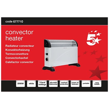 5 Star Convector Heater 2000W White