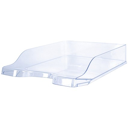 5 Star Contemporary Self Stacking Letter Tray Crystal