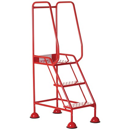 5 Star UK Domed Feet Punched 3 Tread Steps Red FS687671