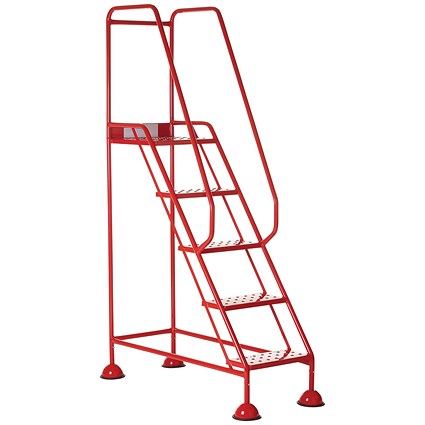 5 Star UK Domed Feet Punched 5 Tread Steps Red FS687688