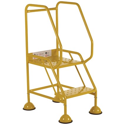 5 Star UK Domed Feet Punched 2 Tread Steps Yellow FS687733