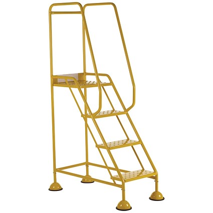 5 Star UK Domed Feet Punched 4 Tread Steps Yellow FS687739