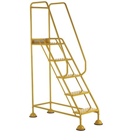 5 Star UK Domed Feet Punched 5 Tread Steps Yellow FS687743