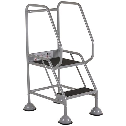 5 Star UK Domed Feet Anti-Slip 2 Tread Steps Grey FS687747