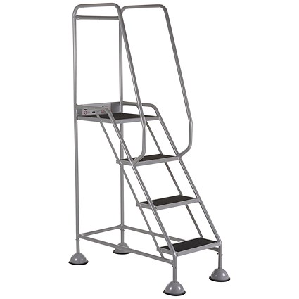 5 Star UK Domed Feet Anti-Slip 4 Tread Steps Grey FS687753