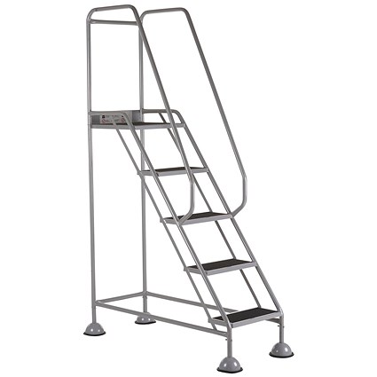 5 Star UK Domed Feet Anti-Slip 5 Tread Steps Grey FS687754