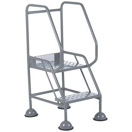 5 Star UK Domed Feet Punched 2 Tread Steps Grey FS687880