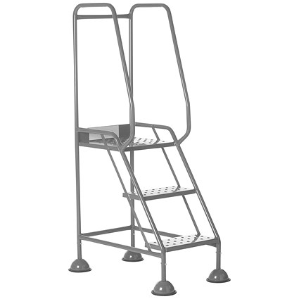 5 Star UK Domed Feet Punched 3 Tread Steps Grey FS687881