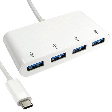 5 Star USB Type-C (M) to 4x USB 3.0 Type A (F) Hub 15cm FS711385