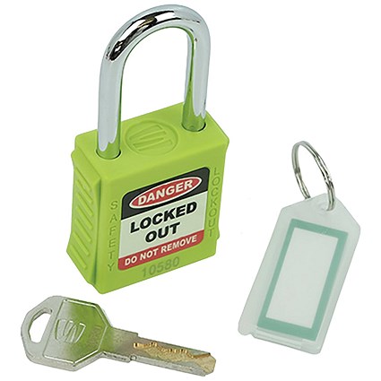 5 Star Standard Shackle Safety Lockout Padlock Green FS712545
