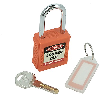 5 Star Standard Shackle Safety Lockout Padlock Orange FS712548