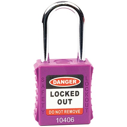 5 Star Standard Shackle Safety Lockout Padlock Purple FS712550