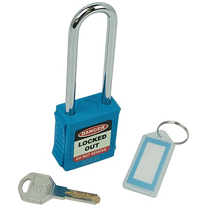 5 Star Long Shackle Safety Lockout Padlock Blue FS712554
