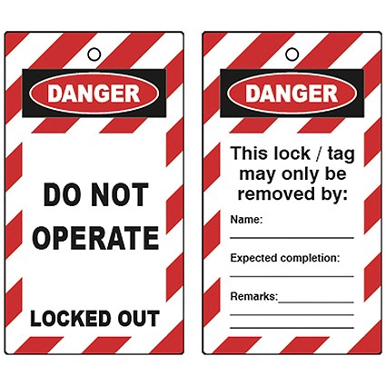 5 Star Double Sided Do Not Operate Tags Red/White Pack of 10 FS712582