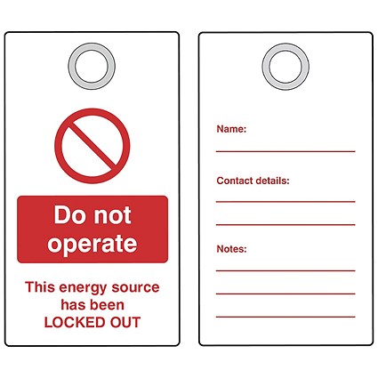 5 Star Double Sided Do Not Operate Lockout Tag with Eyelet FS712585