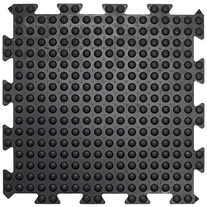 5 Star Anti-Fatigue Bubble Interlock Middle Mat, 500x500mm, Black