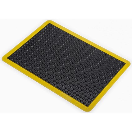 5 Star Anti-Fatigue Bubble Mat, 600x900mm, Black/Yellow Nitrile