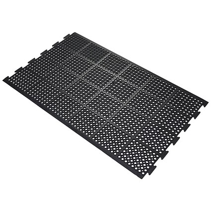 5 Star High Duty Anti-Fatigue Short Side Connector Middle Mat, 900x1500mm, Black