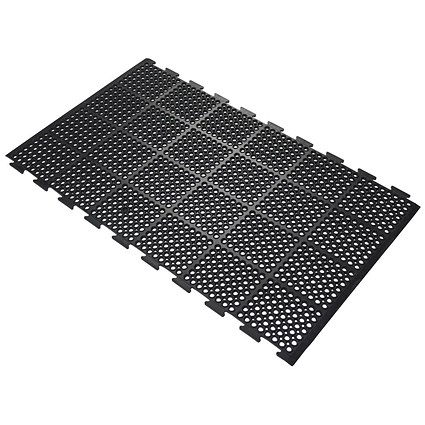 5 Star High Duty Anti-Fatigue Long Side Connector Middle Mat, 900x1500mm, Black