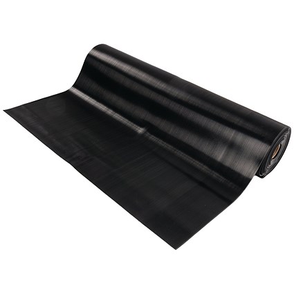 5 Star Ribbed Runner Mat, 900mm x 5m x 6mm, Black