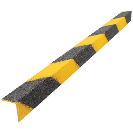 5 Star Anti-Slip Stair Nosing, 1.5m x 55mm x 55mm, Black/Yellow