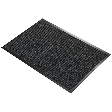 5 Star Heavy Duty Ribbed Door Mat, 800 x 1200mm, Charcoal