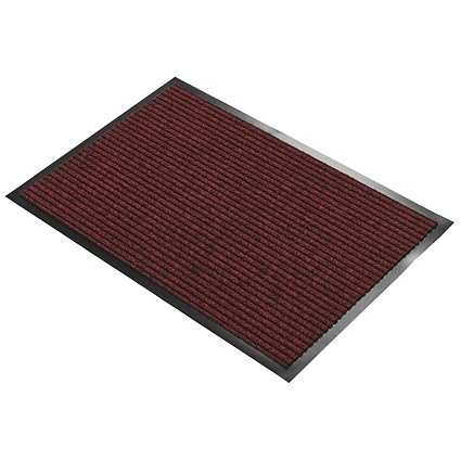 5 Star Heavy Duty Ribbed Door Mat, 600 x 900mm, Red