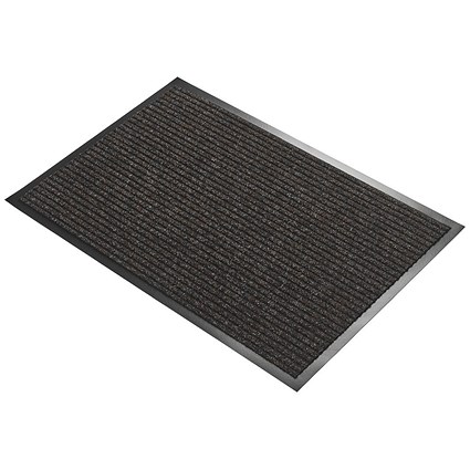 5 Star Heavy Duty Ribbed Door Mat, 600 x 900mm, Brown