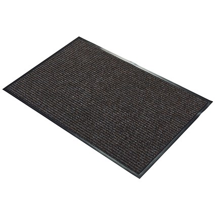 5 Star Heavy Duty Ribbed Door Mat, 800 x 1200mm, Brown